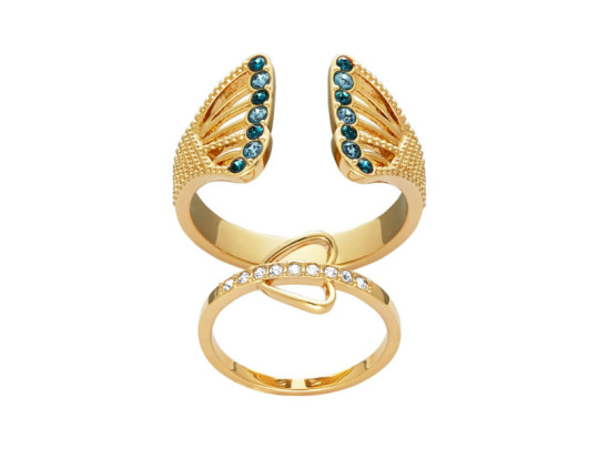Pozlacený prsten Daphne ve tvaru motýlích křídel, Swarovski, 2 090 Kč